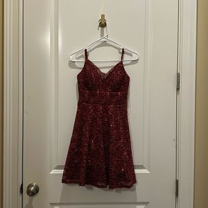 Burgundy short dress